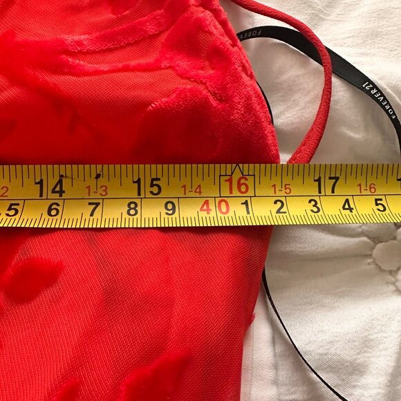 Red Velvet Floral Burnout Maxi Slip Dress Forever 21 Womens Sz S HOCO Whimsigoth - Picture 7 of 8